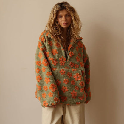 Daisy | Jersey de Punto Polar con Estilo Boho y Estampado Floral para Mujer