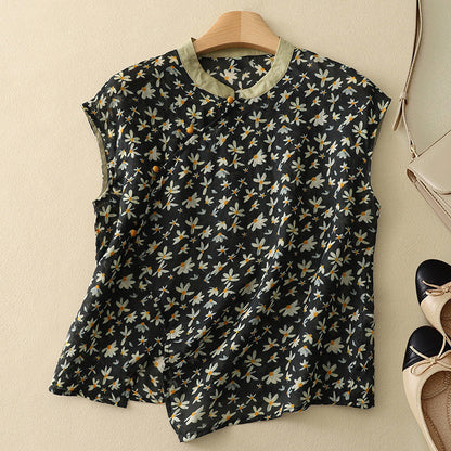 Top elegante sin mangas con estilo vintage - sofisticado y femenino