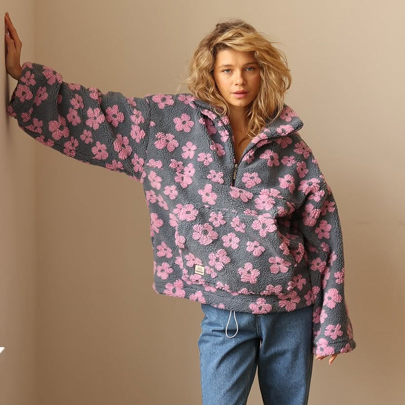 Daisy | Jersey de Punto Polar con Estilo Boho y Estampado Floral para Mujer