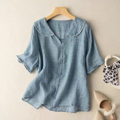 Blusa Vintage Con Detalle de Botones Para Mujer - Sofisticada