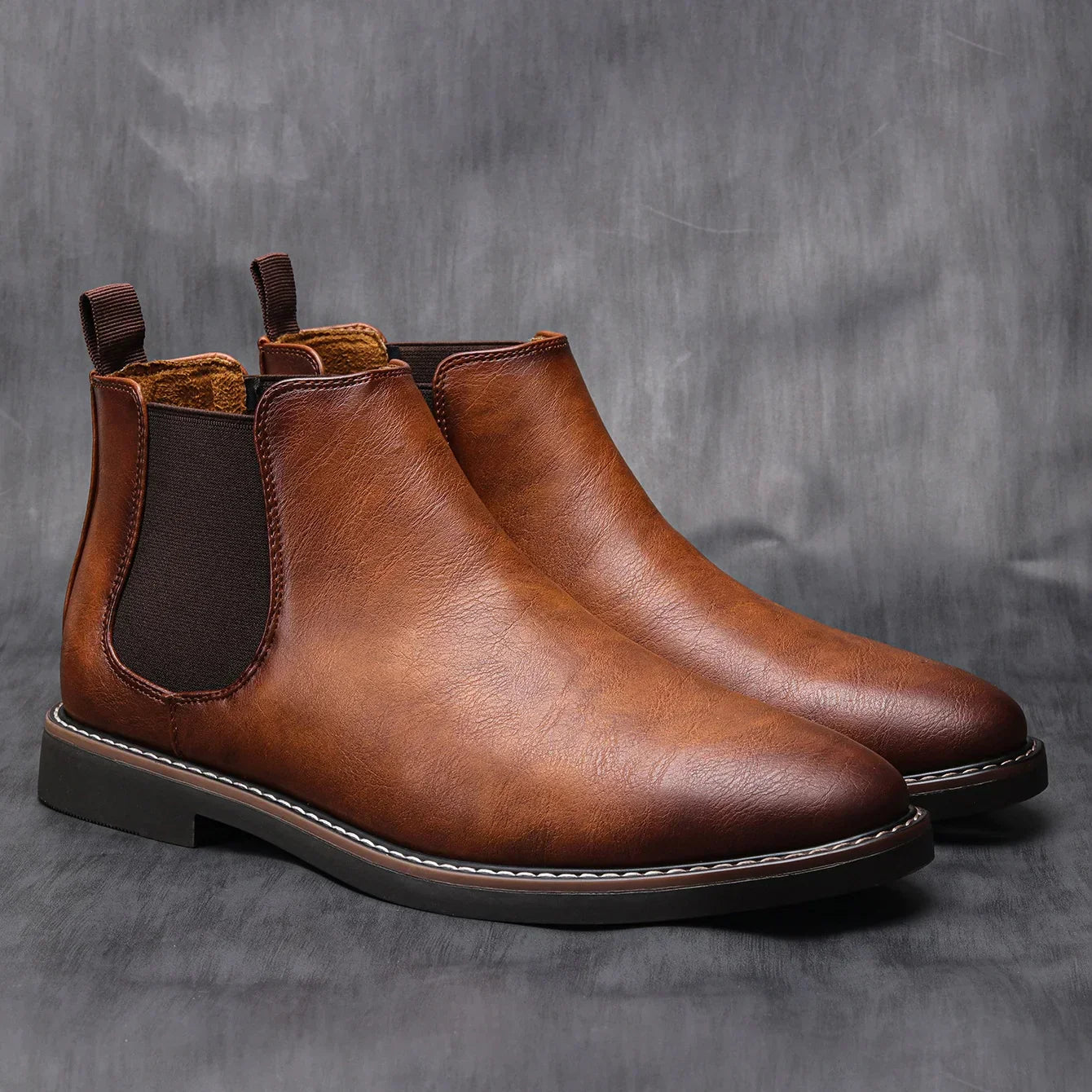Thijs | Botas Chelsea de Cuero Sintético Retro para Hombre de Ciudad