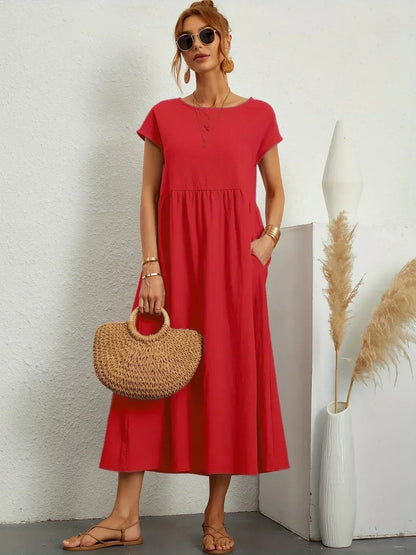 Vestido Midi Fluido de Elegancia Atemporal | Estilo Clásico