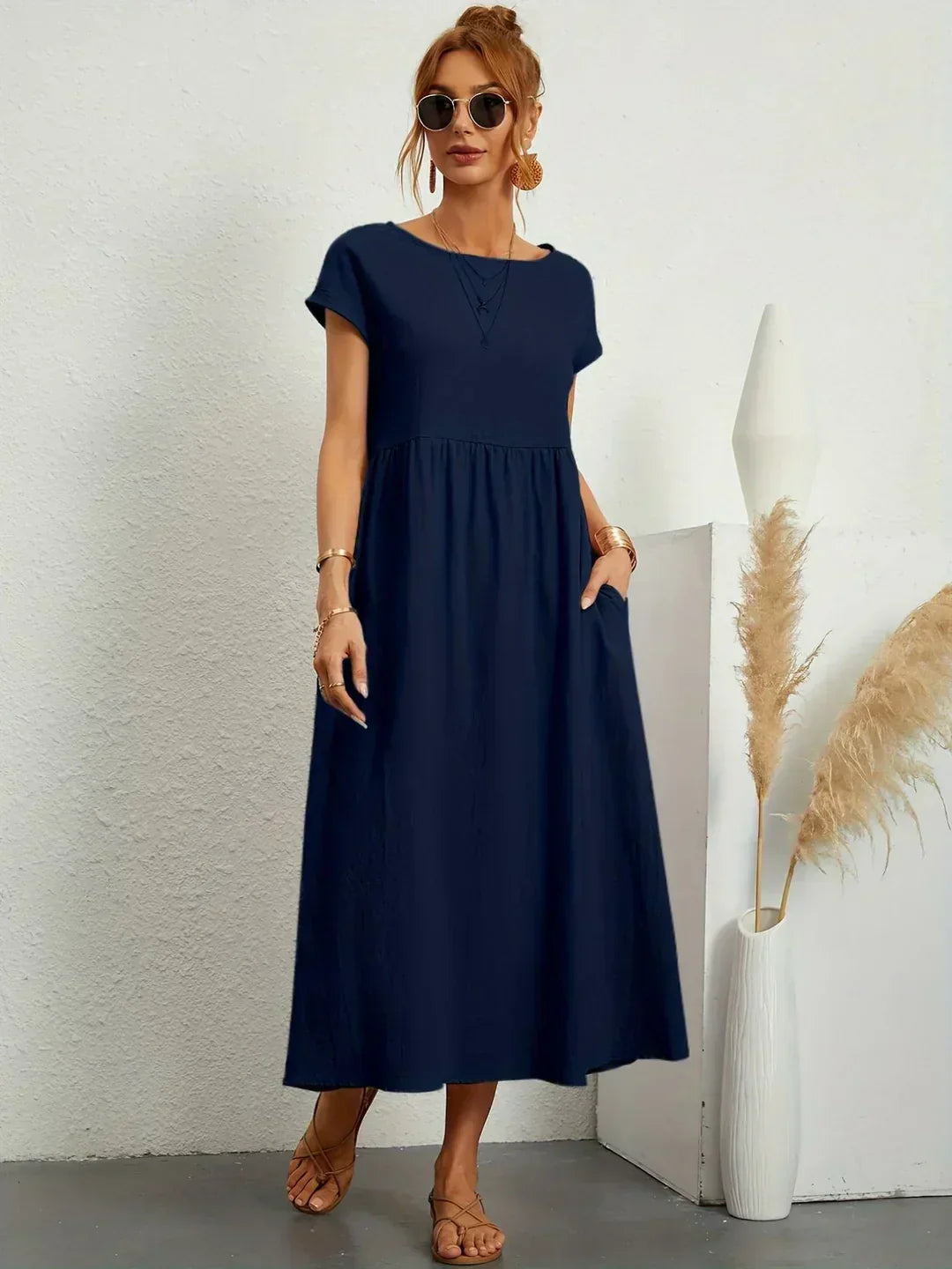 Vestido Midi Fluido de Elegancia Atemporal | Estilo Clásico
