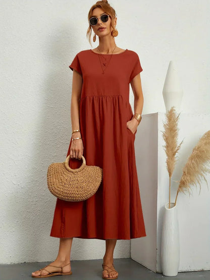 Vestido Midi Fluido de Elegancia Atemporal | Estilo Clásico