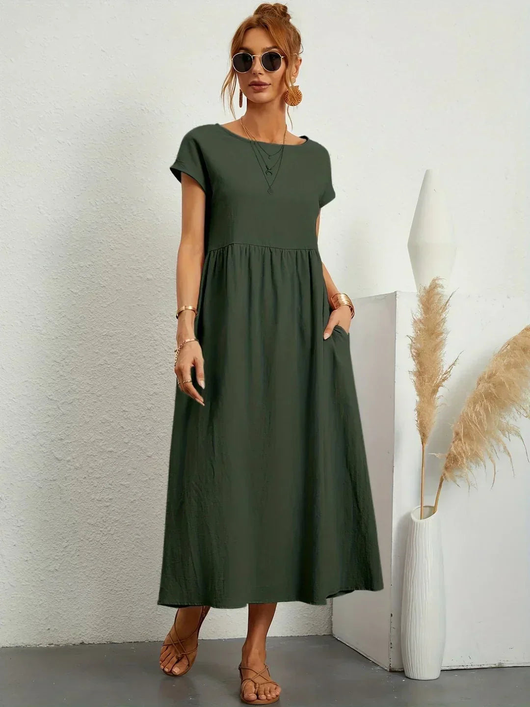 Vestido Midi Fluido de Elegancia Atemporal | Estilo Clásico
