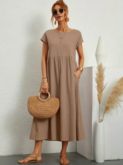 Vestido Midi Fluido de Elegancia Atemporal | Estilo Clásico