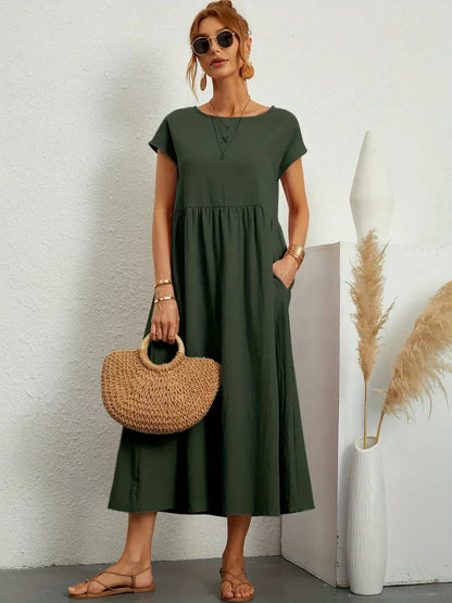 Vestido Midi Fluido de Elegancia Atemporal | Estilo Clásico