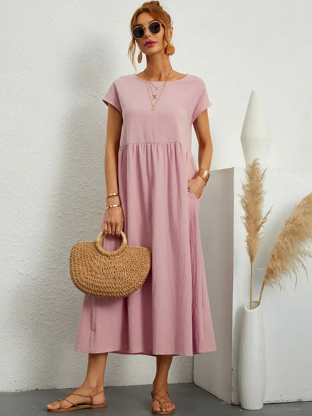 Vestido Midi Fluido de Elegancia Atemporal | Estilo Clásico