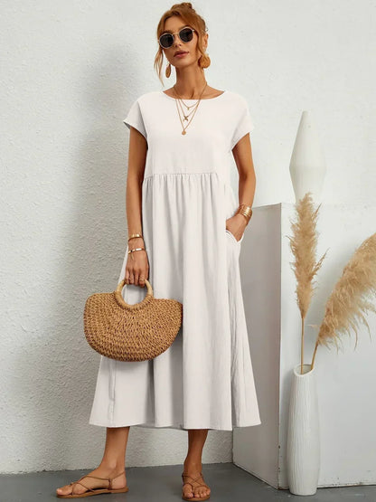 Vestido Midi Fluido de Elegancia Atemporal | Estilo Clásico