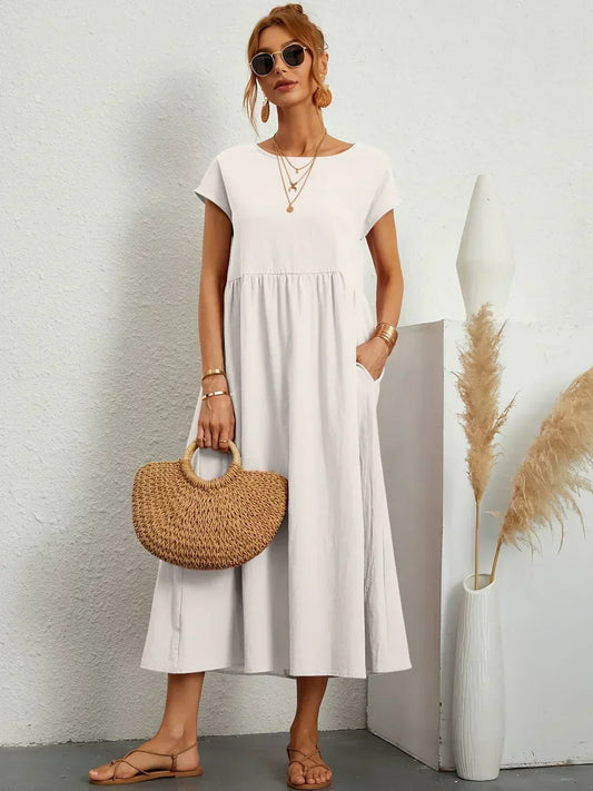 Gabrielle | Vestido Midi Fluido con Elegancia Atemporal para Mujer