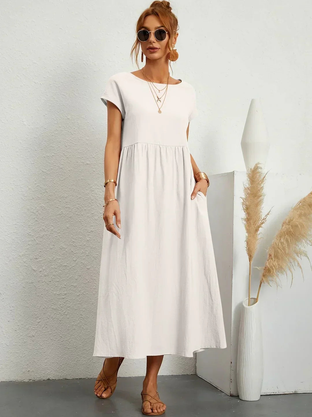 Vestido Midi Fluido de Elegancia Atemporal | Estilo Clásico