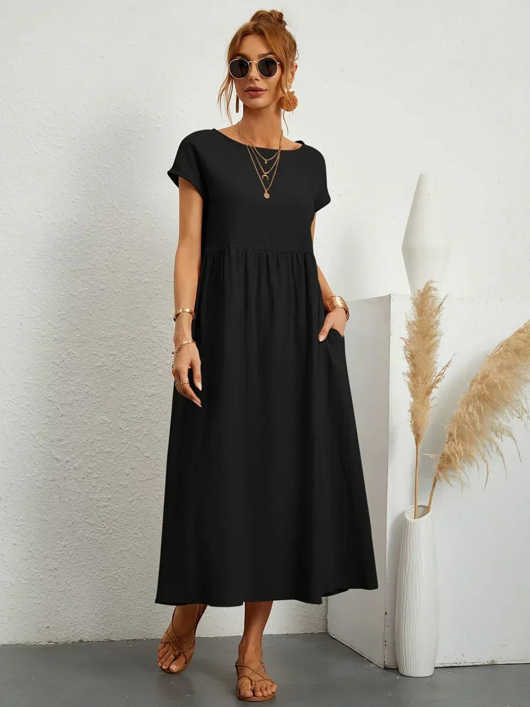 Vestido Midi Fluido de Elegancia Atemporal | Estilo Clásico