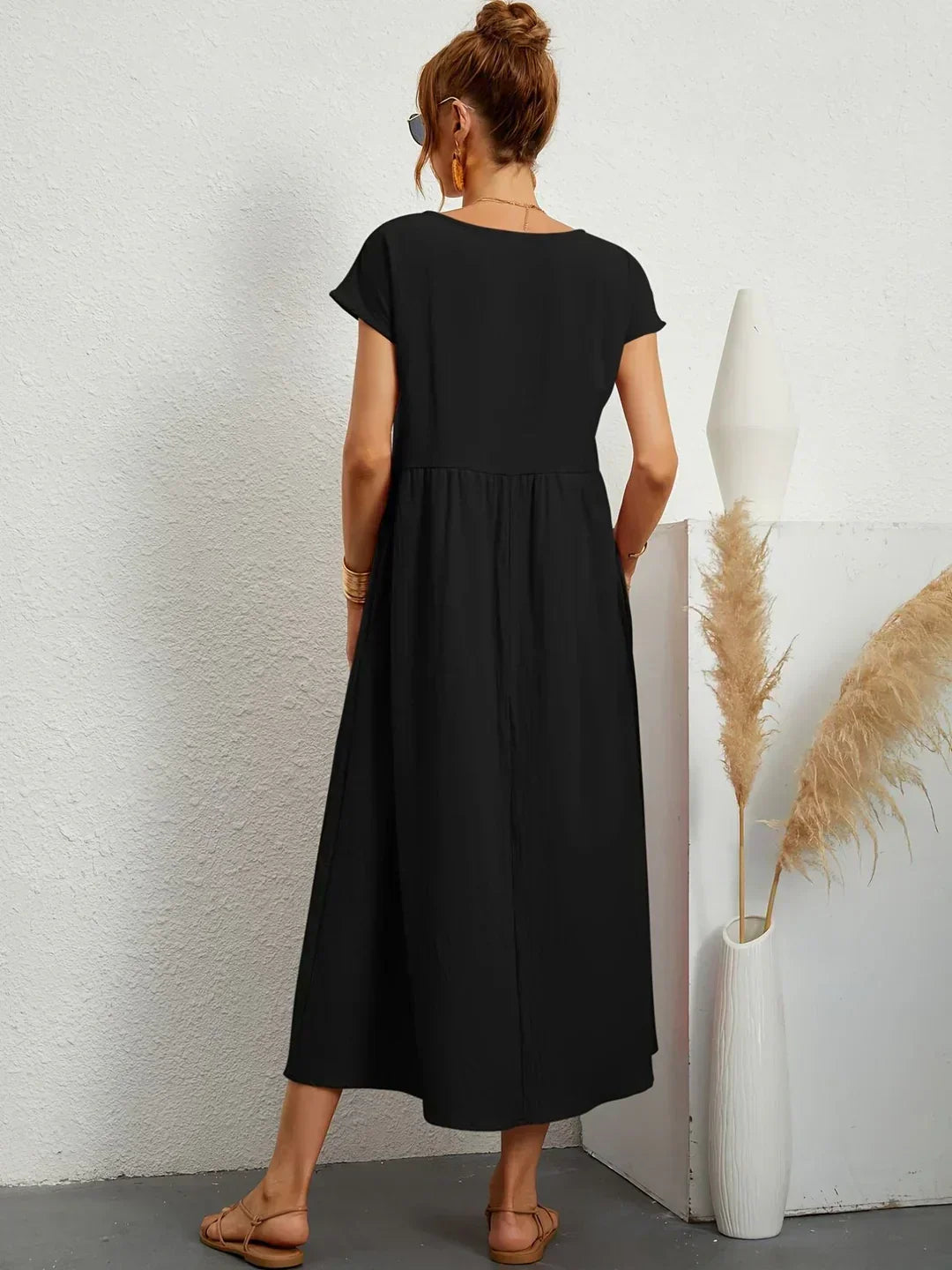 Vestido Midi Fluido de Elegancia Atemporal | Estilo Clásico