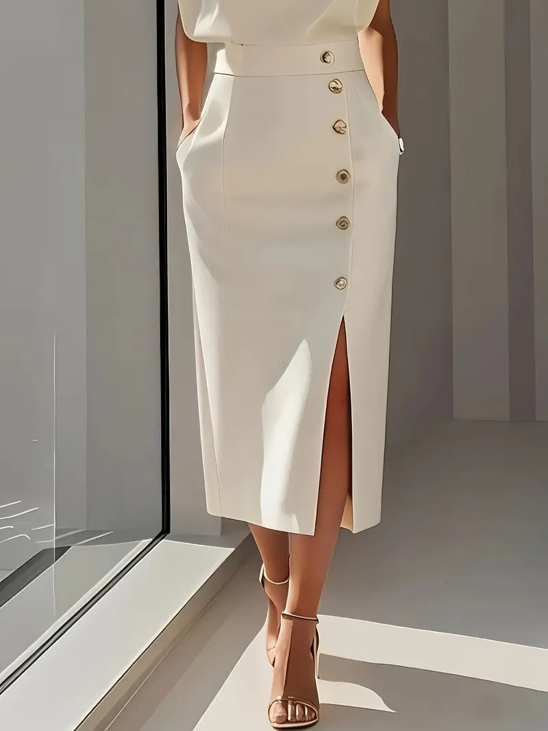 Costo | Vestido Midi con Costado y Hendidura Elegante Fiesta