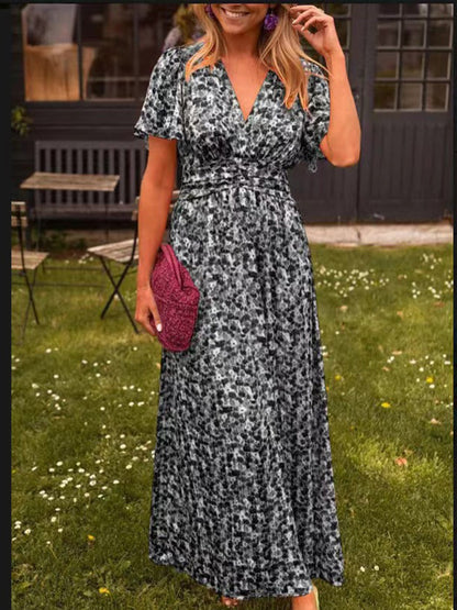 Vestido largo y vaporoso con estampado con flores