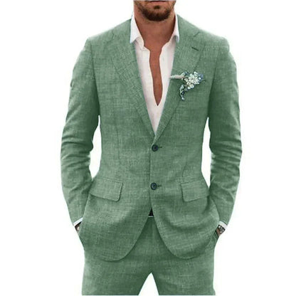 Traje de dos piezas para hombre, ligero y elegante para verano