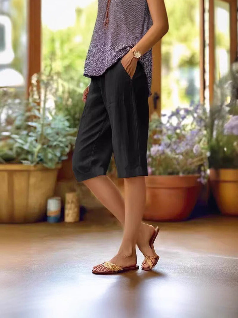 Pantalones Cortos Veraniegos Ligeros Para Mujer - Frescos Y Comodos