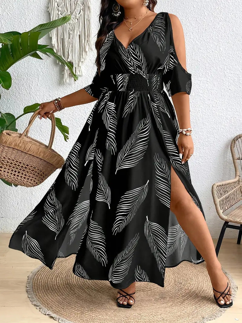 Vestido veraniego de talla grande con diseño fluido y cómodo para el día a día