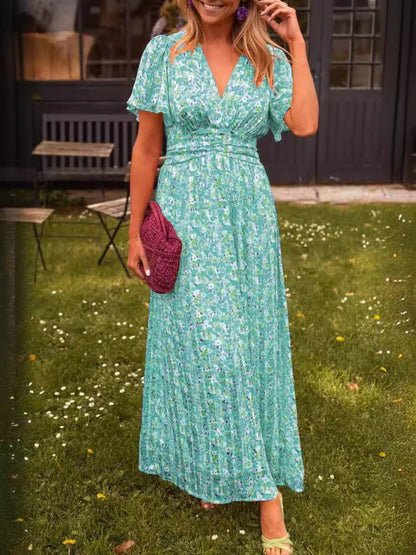 Vestido largo y vaporoso con estampado con flores