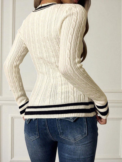 Blusa básica con cuello en V para mujer, cómoda y versátil para el uso diario