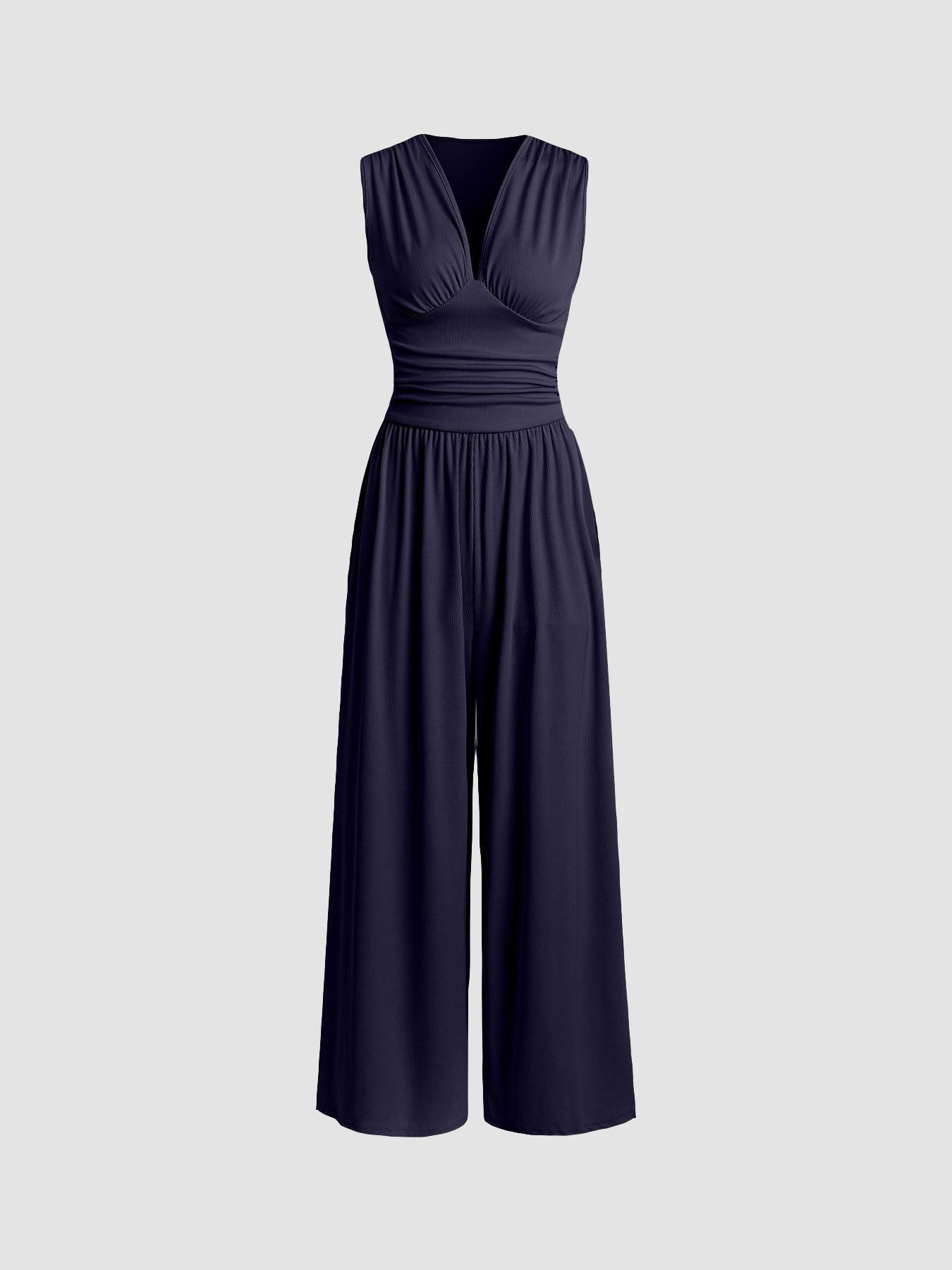 Enterizo de pierna ancha sin mangas para mujer - elegante y sofisticado