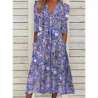 Tina | Elegante vestido camisero floral