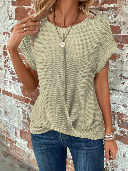 Camiseta Casual De Punto Welsh Para Mujer - Estilo Desenfadado