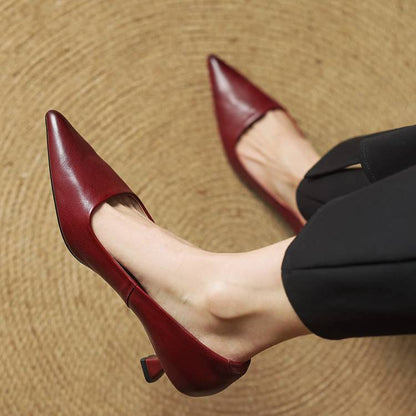 Zapatos Elegantes Mujer – Tacón Clásico y Piel Transpirable