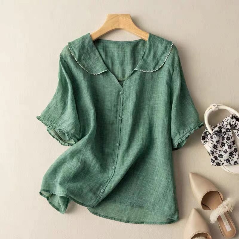 Blusa Vintage Con Detalle de Botones Para Mujer - Sofisticada