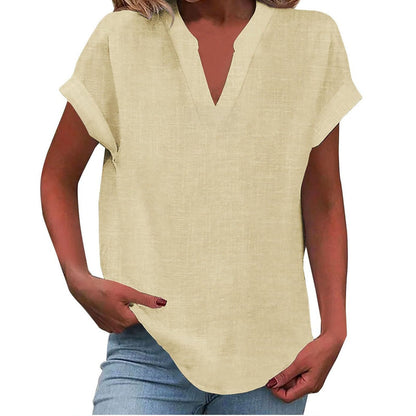 Blusa Relajada con Cuello en V Para Mujer - Estilo Desenfadado