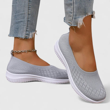 Zapatos ortopédicos slip-on con tejido transpirable y suela ergonómica para mujer, ligeros y cómodos para caminar o uso diario