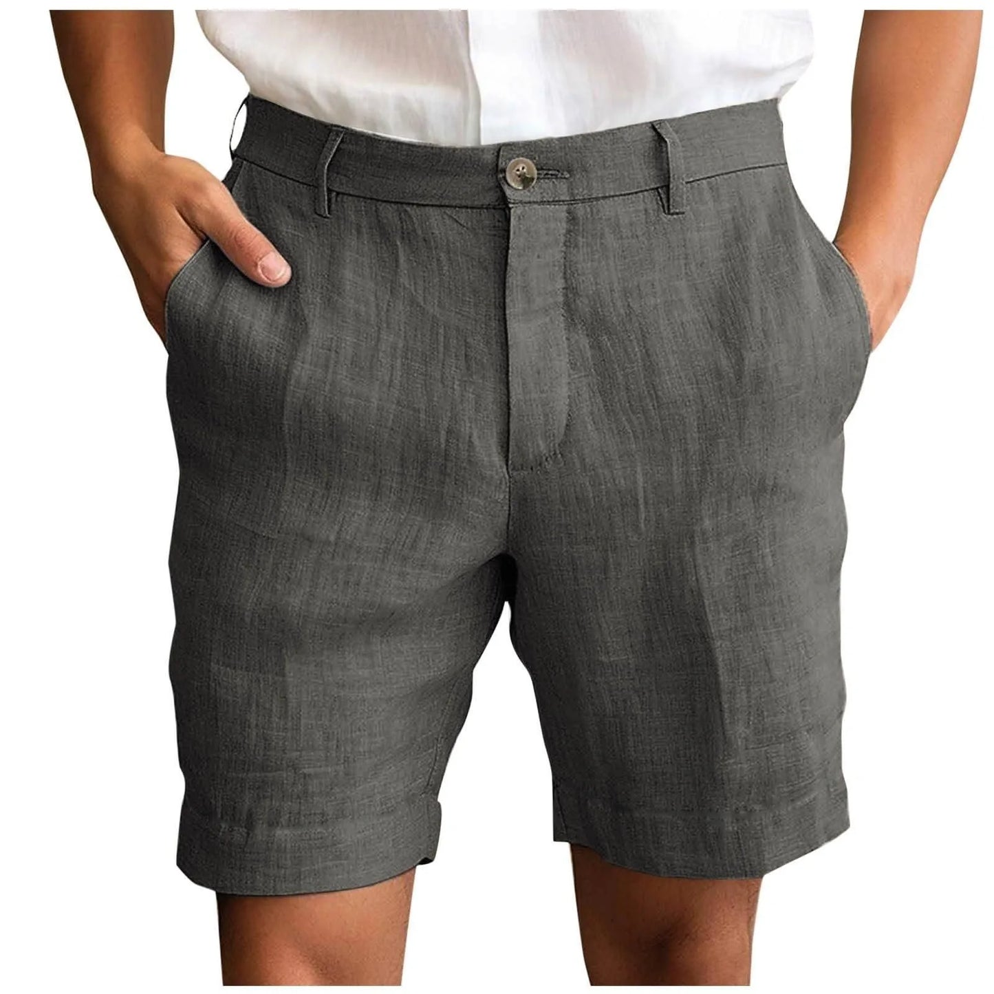 Pantalones cortos de lino para hombre, modernos y confortables