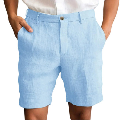 Pantalones cortos de lino para hombre, modernos y confortables