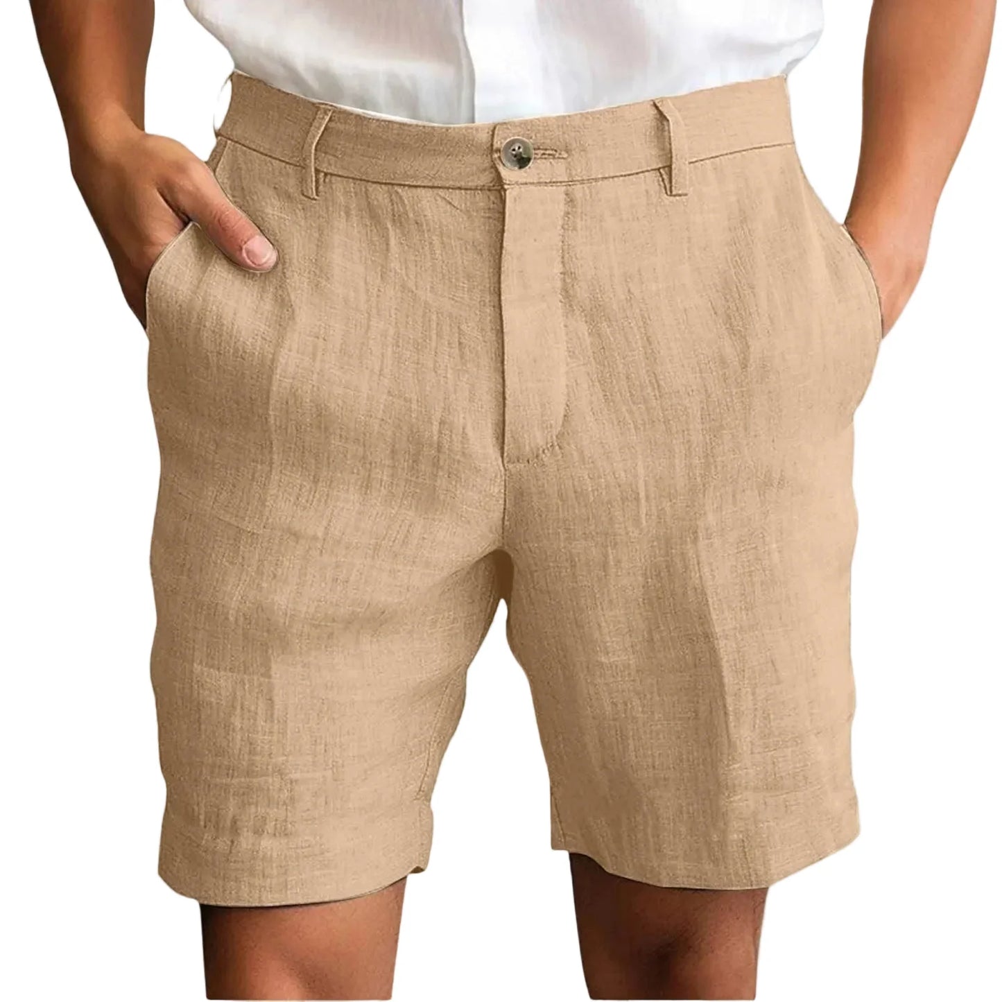 Pantalones cortos de lino para hombre, modernos y confortables