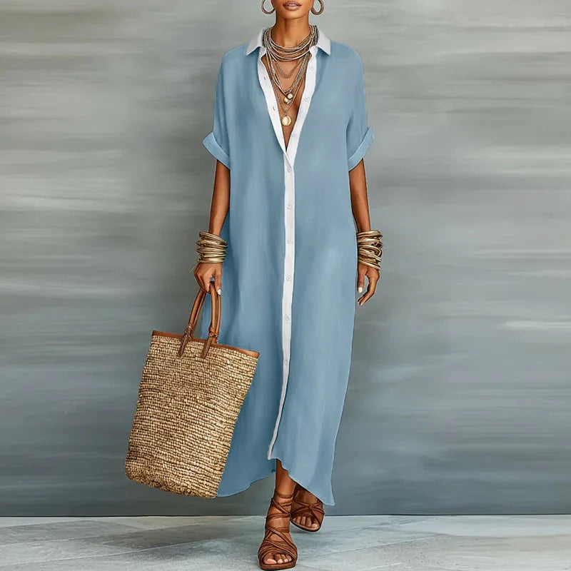 Vestido Camisero Largo con Botones | Estilo Casual y Elegante