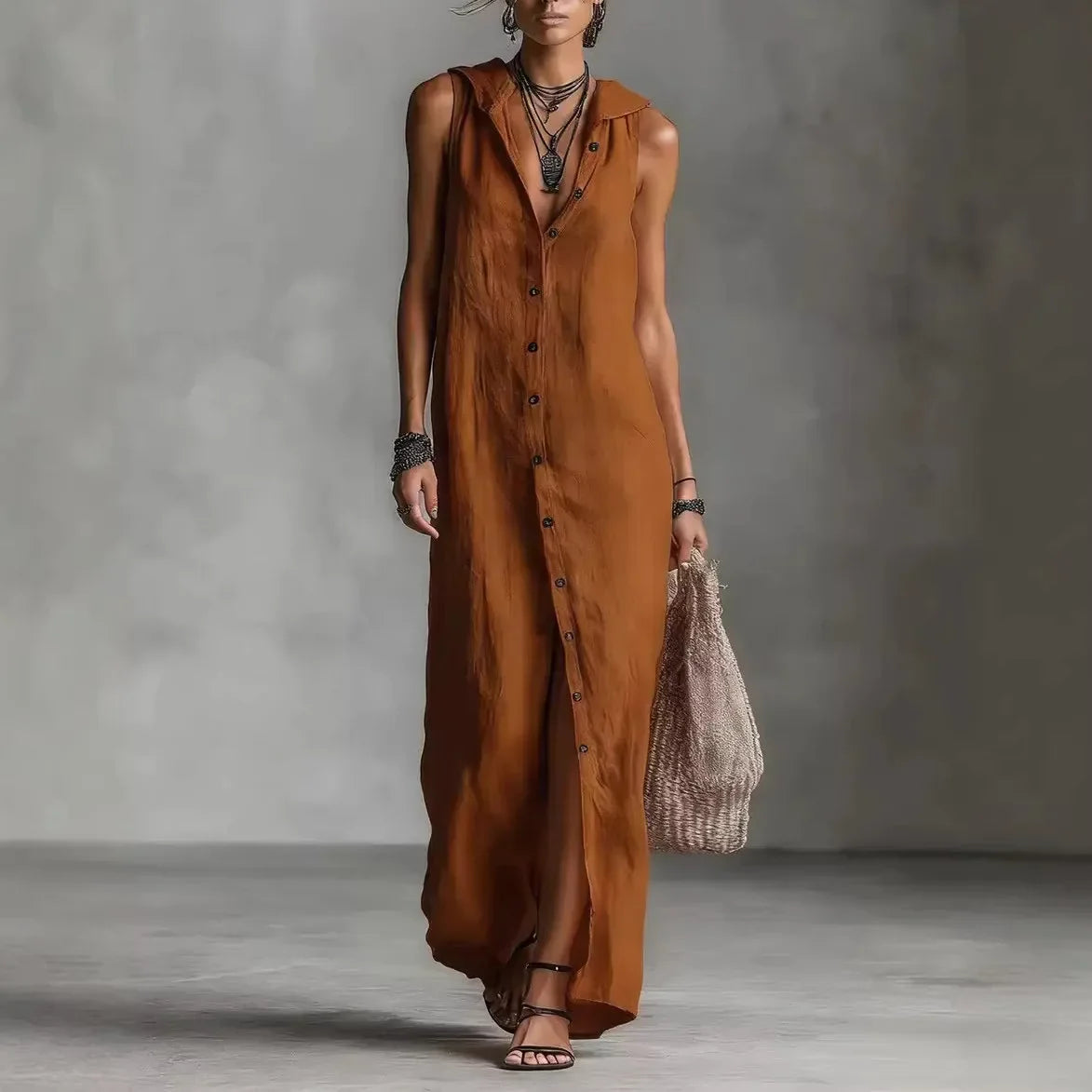 Vestido Midi Elegancamiseta y Casual con Escote en V | Estilo Verano