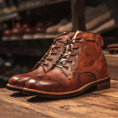 David | Botas de Lujo de Cuero para Hombre con Acabado Brillante y Elegante