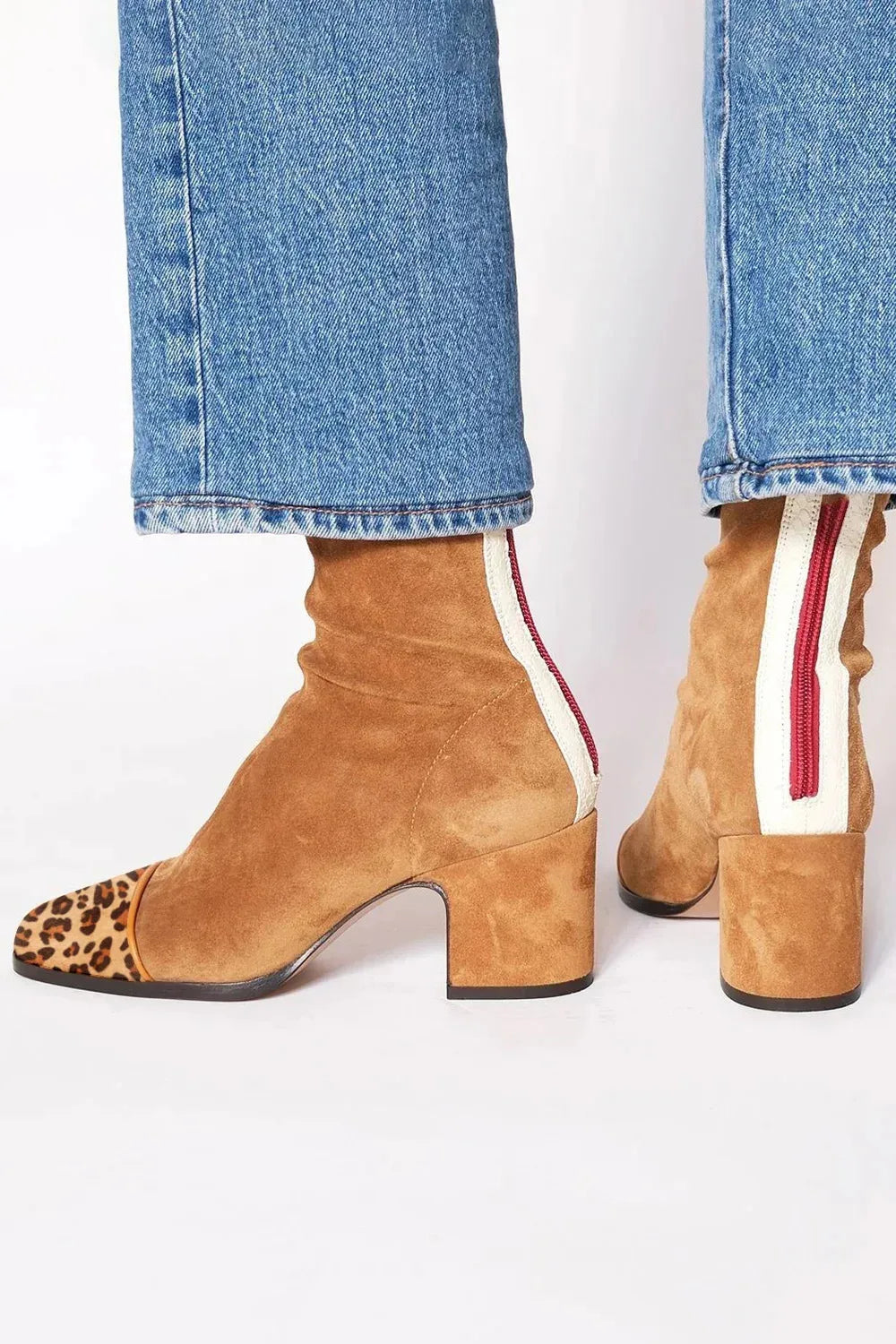 Botines de ante para mujer con tacón medio, elegantes y cómodos
