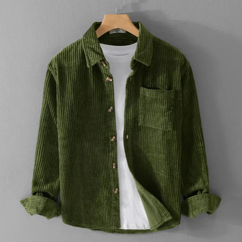 Elegante chaqueta de pana para hombre, cómoda y versátil para el otoño o para el uso diario