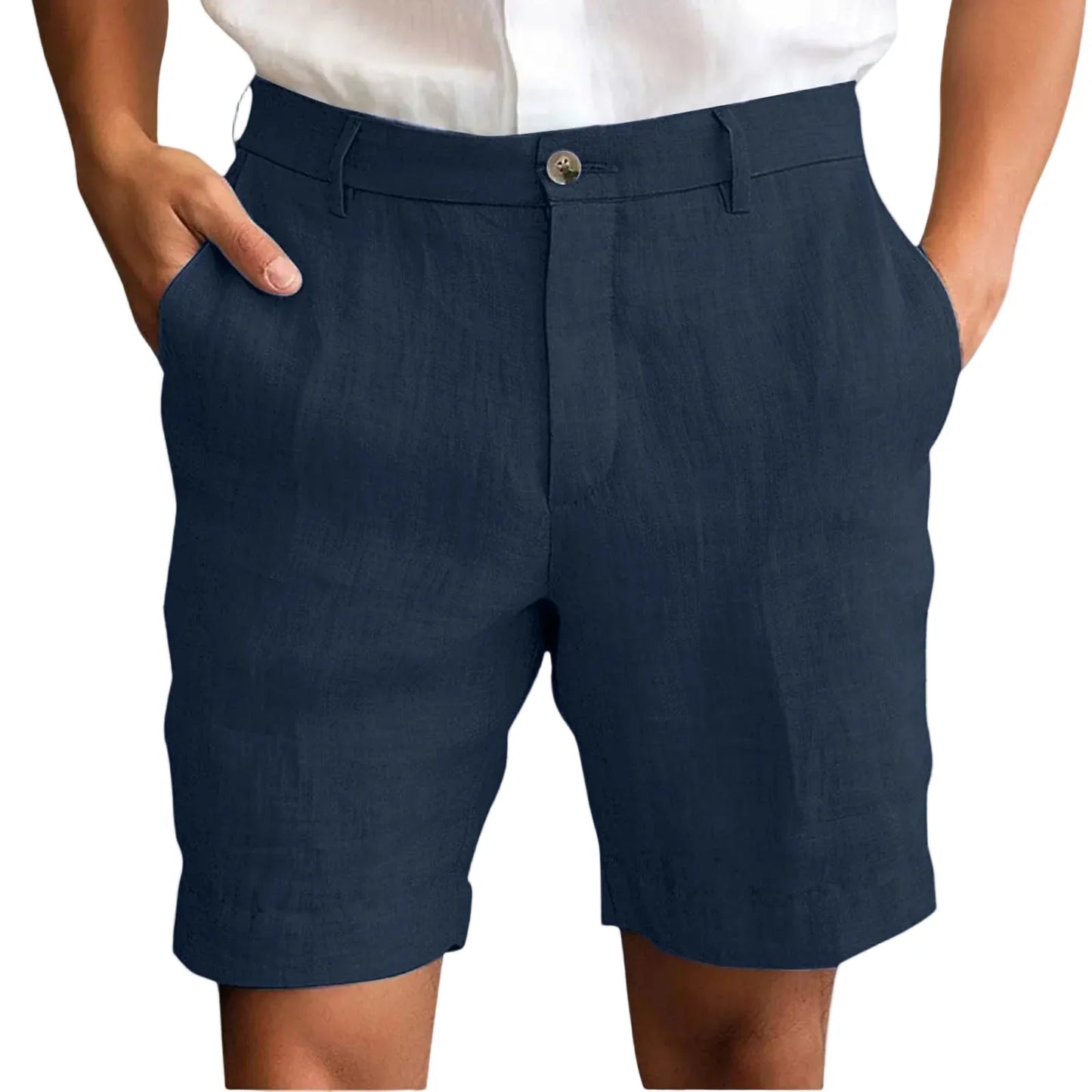 Pantalones cortos de lino para hombre, modernos y confortables