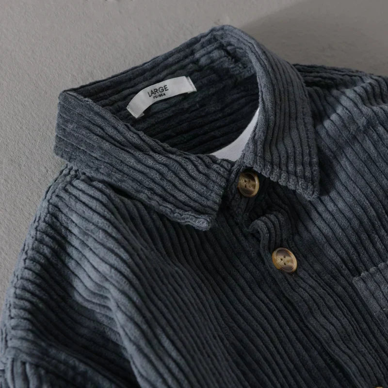 Elegante chaqueta de pana para hombre, cómoda y versátil para el otoño o para el uso diario