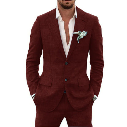 Traje de dos piezas para hombre, ligero y elegante para verano