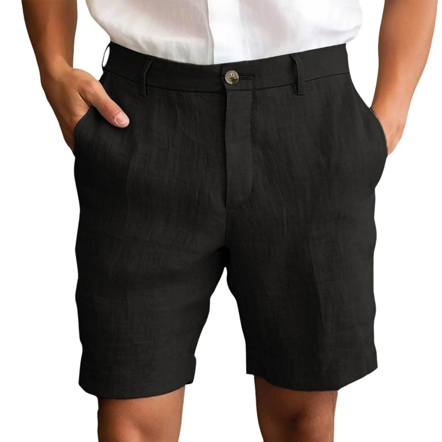Pantalones cortos de lino para hombre, modernos y confortables