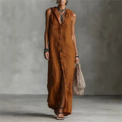 Vestido Midi Elegancamiseta y Casual con Escote en V | Estilo Verano