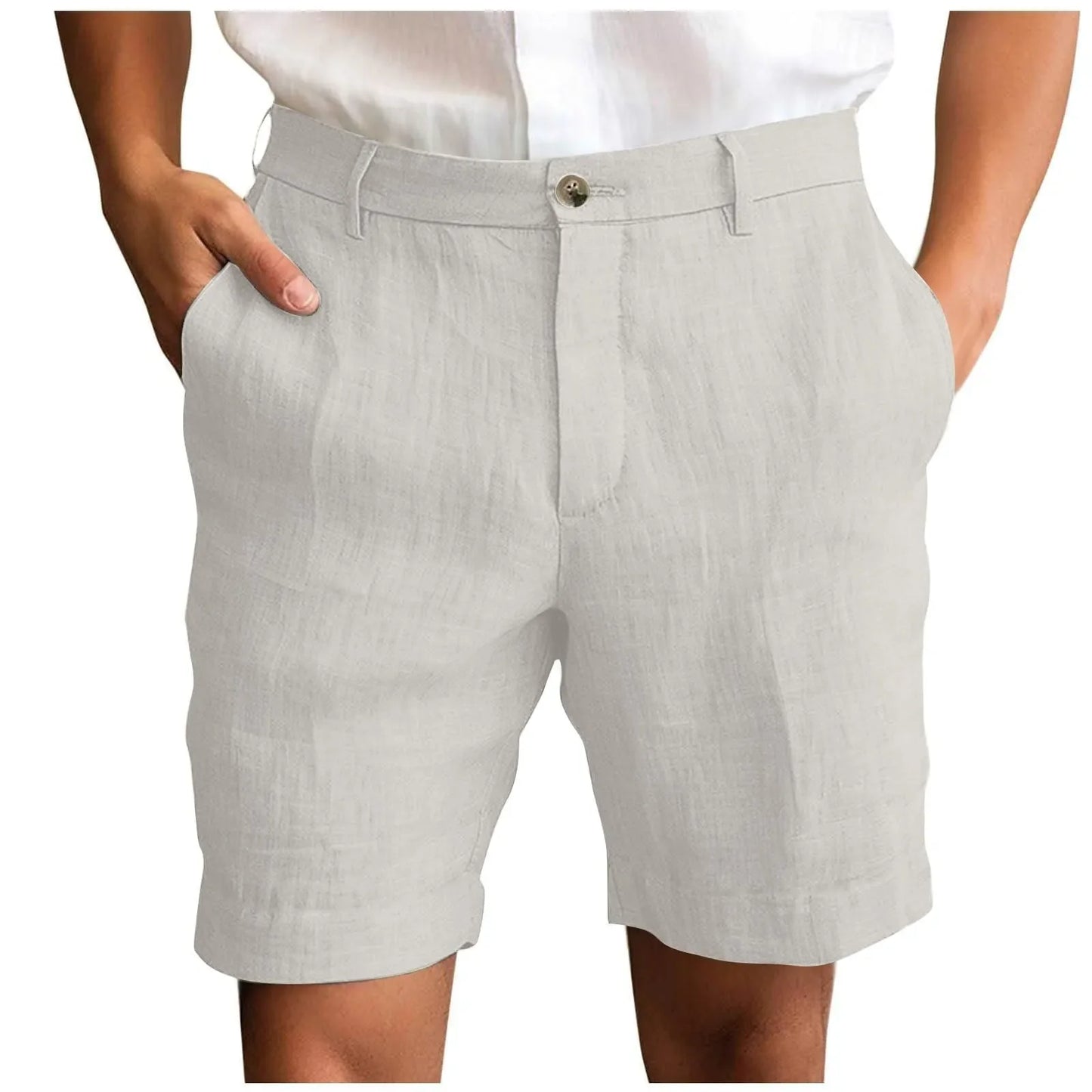 Pantalones cortos de lino para hombre, modernos y confortables