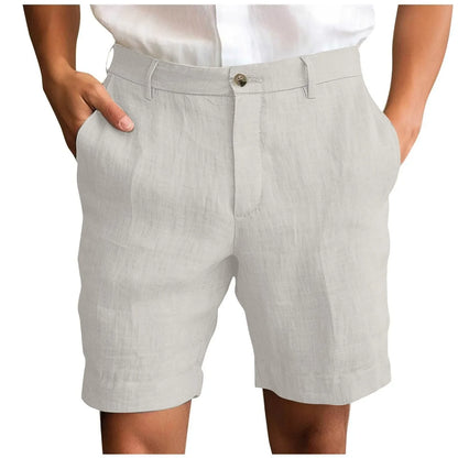 Pantalones cortos de lino para hombre, modernos y confortables