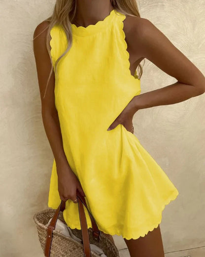 Vestido elegante sin mangas para mujer, ligero y sofisticado para fiesta o verano