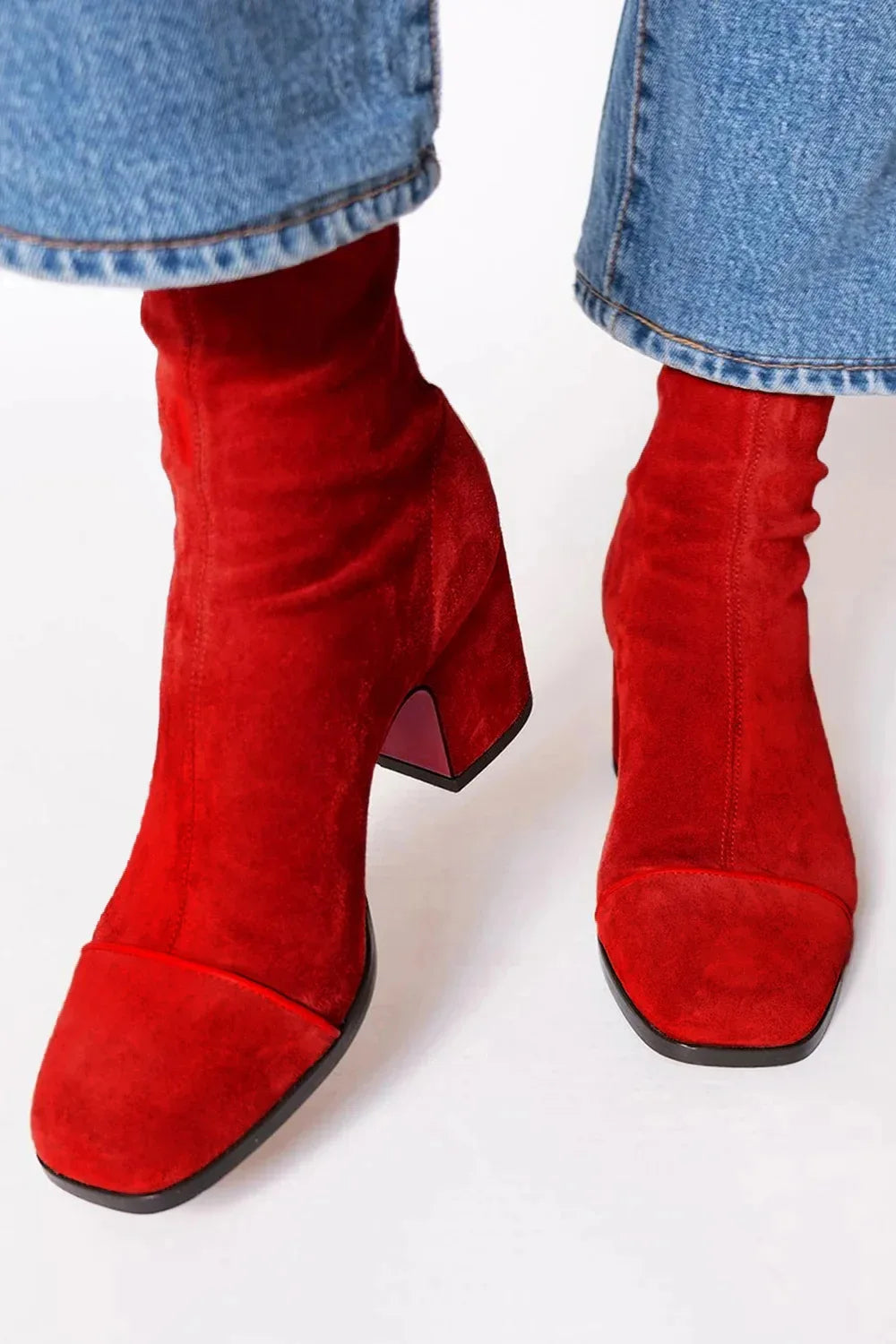 Botines de ante para mujer con tacón medio, elegantes y cómodos