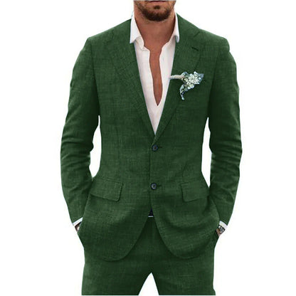 Traje de dos piezas para hombre, ligero y elegante para verano