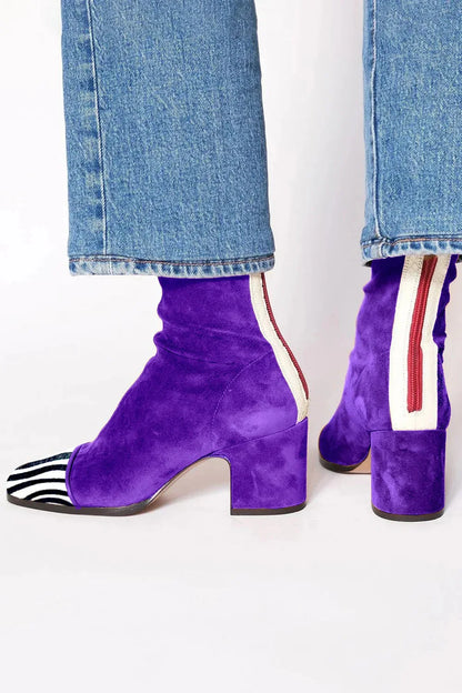 Botines de ante para mujer con tacón medio, elegantes y cómodos